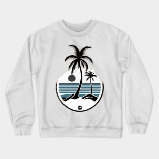 beach palm tree island Crewneck Sweatshirt